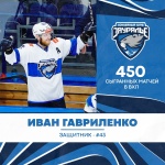 Защитник Иван Гавриленко провел 450 матчей в ВХЛ
